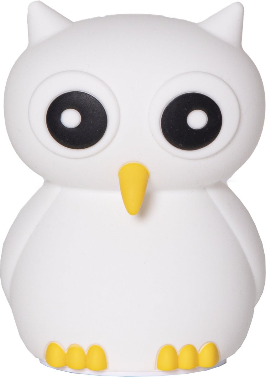 Owl Blanc lampe pour enfant De Star Trading - Sa batterie se recharge complètement en 2,5 à 3 heures environ et offre une autonomie de 9 à 10 heures.