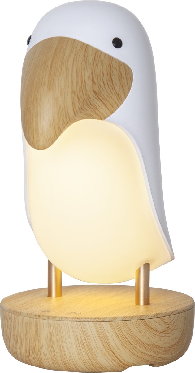 Toucan Bird Blanc lampe pour enfant De Star Trading - La lampe Toucan est une lampe ludique et décorative qui diffuse une douce lumière blanche chaude.