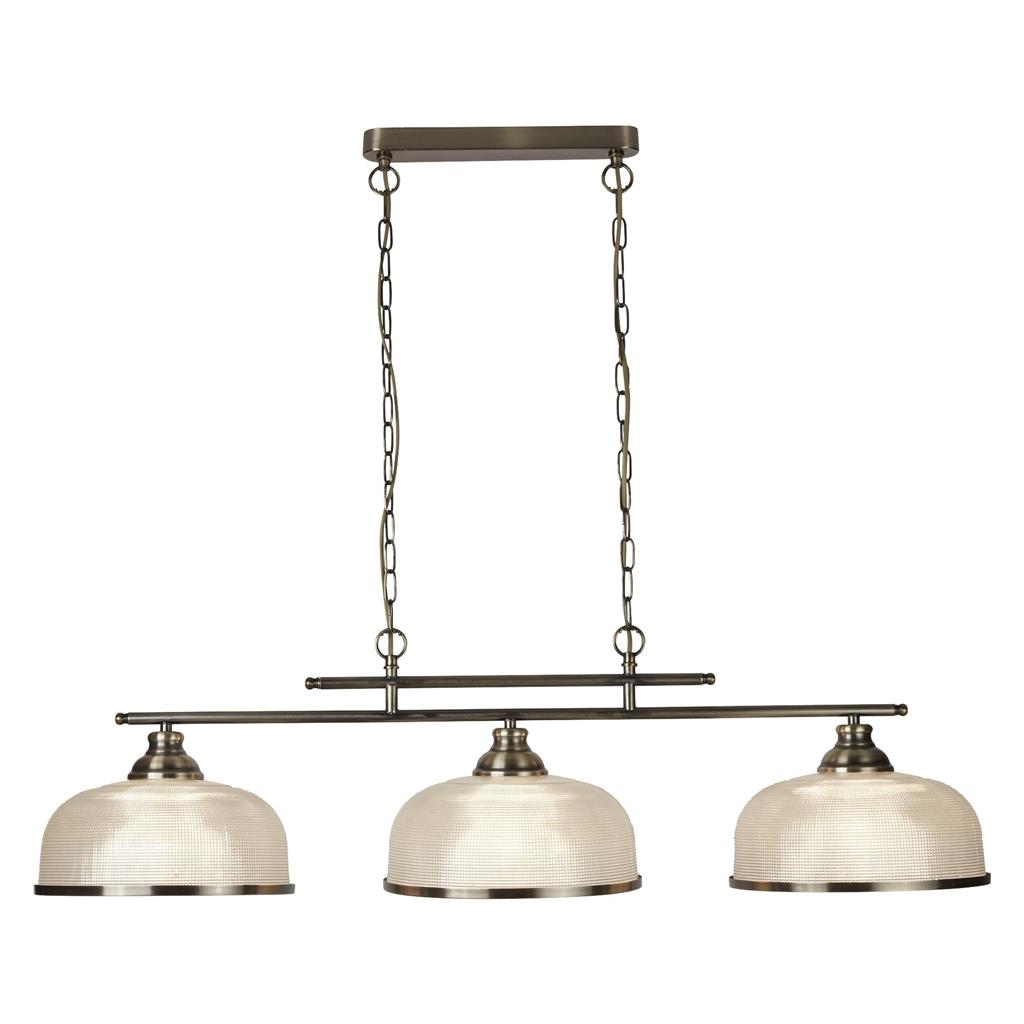 Bistro 100cm Laiton antique suspension De Searchlight - Elle peut &ecirc;tre mont&eacute;e et abaiss&eacute;e, ce qui la rend id&eacute;ale pour &ecirc;tre suspendue au-dessus d'une table de cuisine ou de salle &agrave; manger et cr&eacute;er une lumi&egrave;re chaleureuse et accueillante.