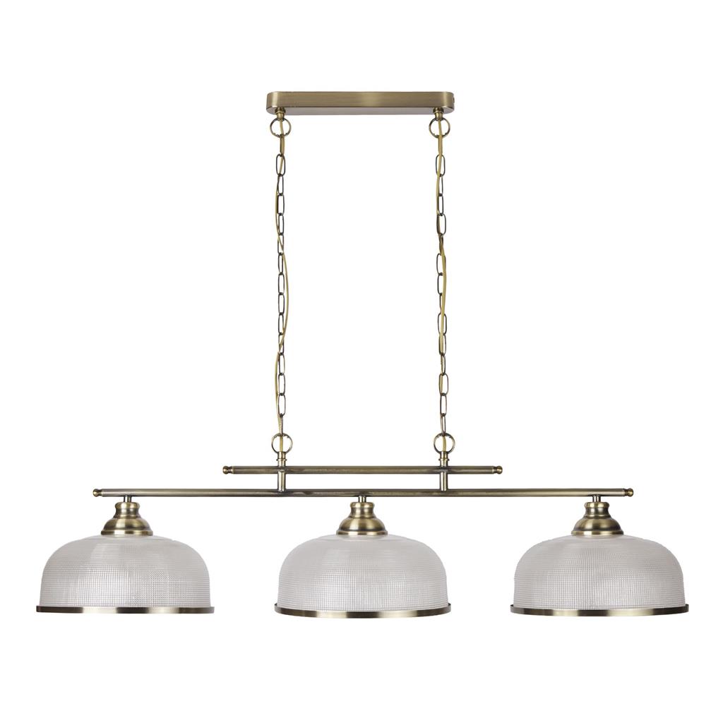 Bistro 100cm Laiton antique suspension De Searchlight - Elle peut &ecirc;tre mont&eacute;e et abaiss&eacute;e, ce qui la rend id&eacute;ale pour &ecirc;tre suspendue au-dessus d'une table de cuisine ou de salle &agrave; manger et cr&eacute;er une lumi&egrave;re chaleureuse et accueillante.