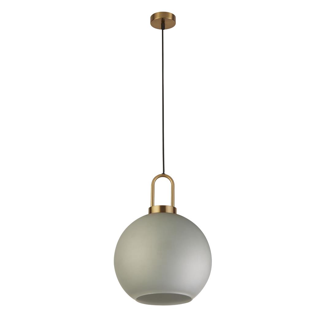 Snowdrop Ø30 Laiton suspension De Searchlight - Snowdrop est un magnifique plafonnier avec un dôme rond en verre gravé à l'acide, qui émet une lumière douce et agréable.