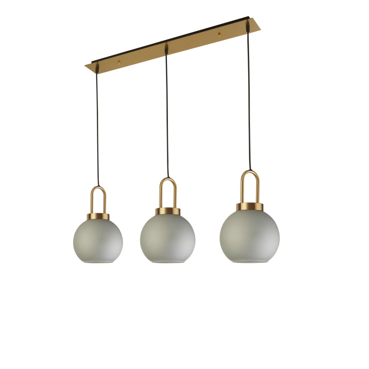 Snowdrop 85cm Laiton suspension De Searchlight - Avec des abat-jour en verre dépoli et une finition en laiton antique, c'est un détail impressionnant dans tout intérieur moderne et lumineux.