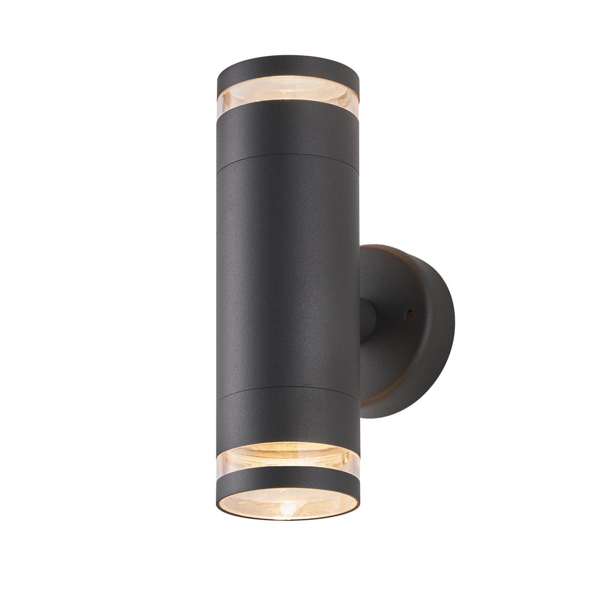 Cylinder Duo Anthracite lampe d’extérieur De Lampan - Lampan lyser fint b&aring;de upp och ner p&aring; v&auml;ggen.
