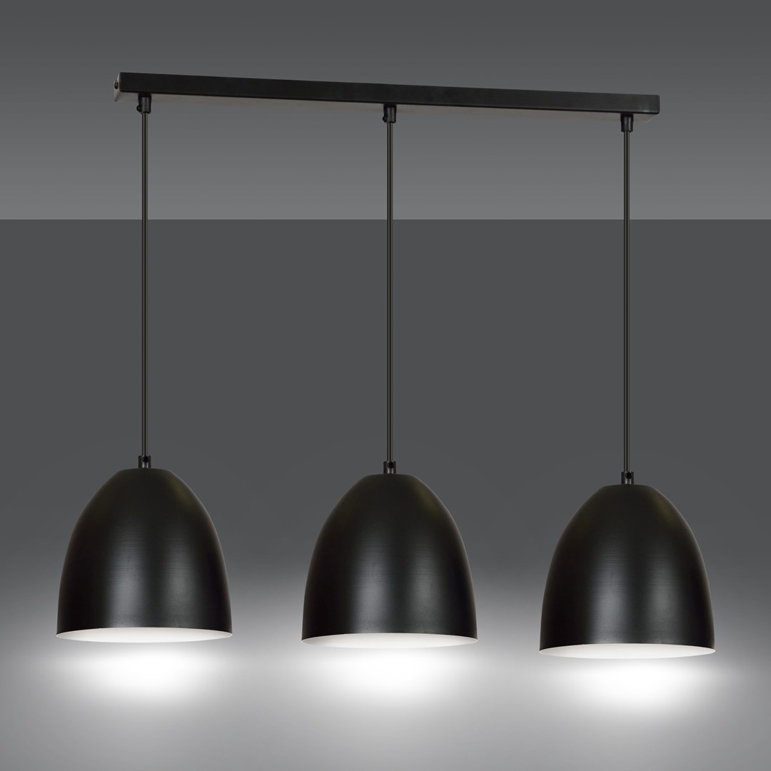 Lenox 70cm Noir suspension De Emibig Lighting - Il illumine de manière optimale l'intérieur et constitue un détail magnifique et décoratif dans votre maison.