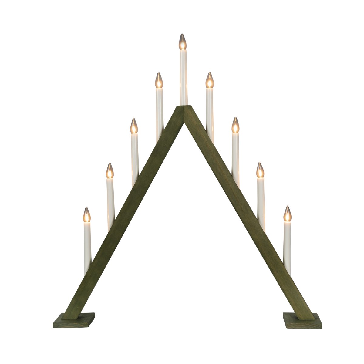 Wooden Candelabra 9 Lights Vert De Konstsmide - Parfait pour placer dans la fen&ecirc;tre pour cr&eacute;er une ambiance de No&euml;l avec une touche &eacute;l&eacute;gante.