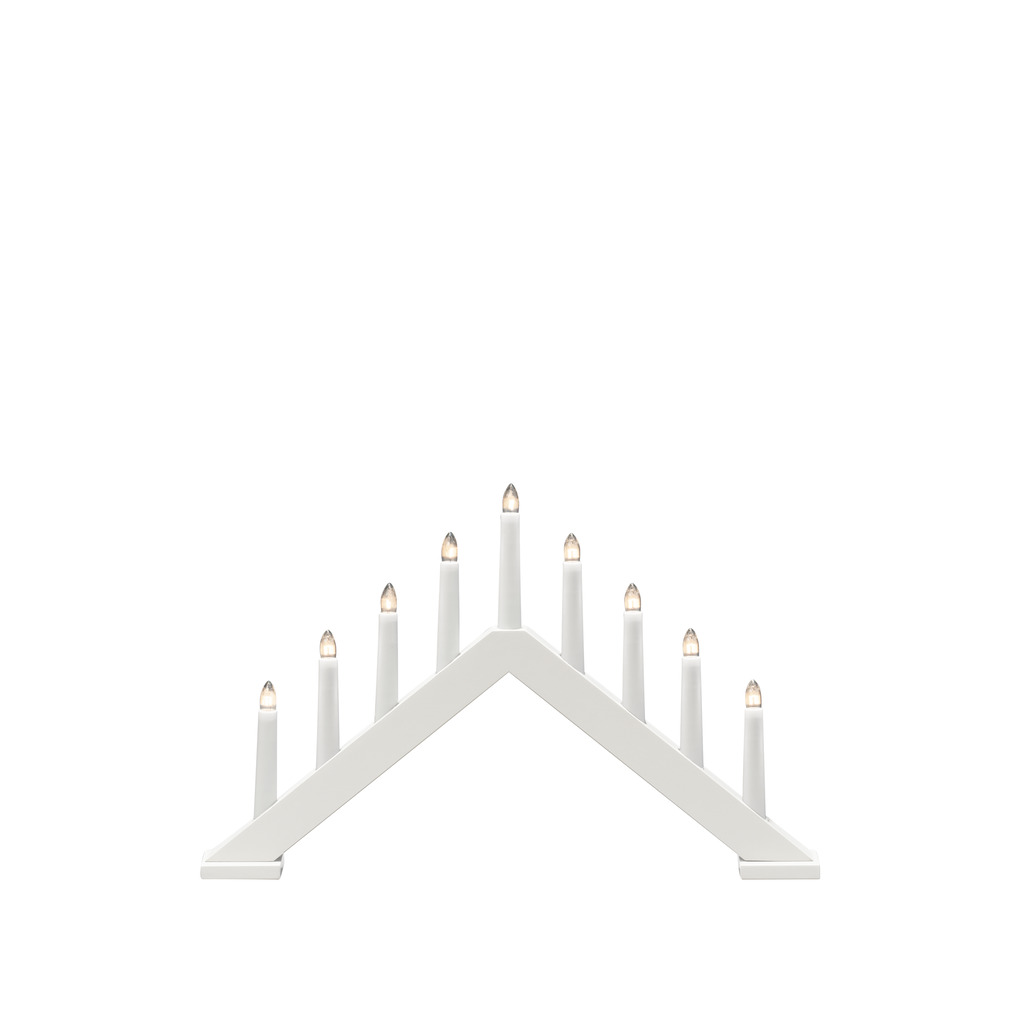 Candelabra 9 Lights Blanc mat De Konstsmide - Offrez &agrave; votre maison une atmosph&egrave;re de No&euml;l intemporelle et &eacute;l&eacute;gante avec cet &eacute;l&eacute;gant bougeoir de l'Avent en bois laqu&eacute; blanc.