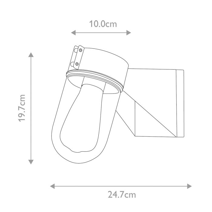 Portfino 20cm Gris lampe d’extérieur De Elstead Lighting - Tillverkad av rostfritt st&aring;l i gr&aring; finish och glas, erbjuder den en robust och v&auml;dert&aring;lig konstruktion som &auml;r idealisk f&ouml;r fasader, entr&eacute;er och uteplatser.