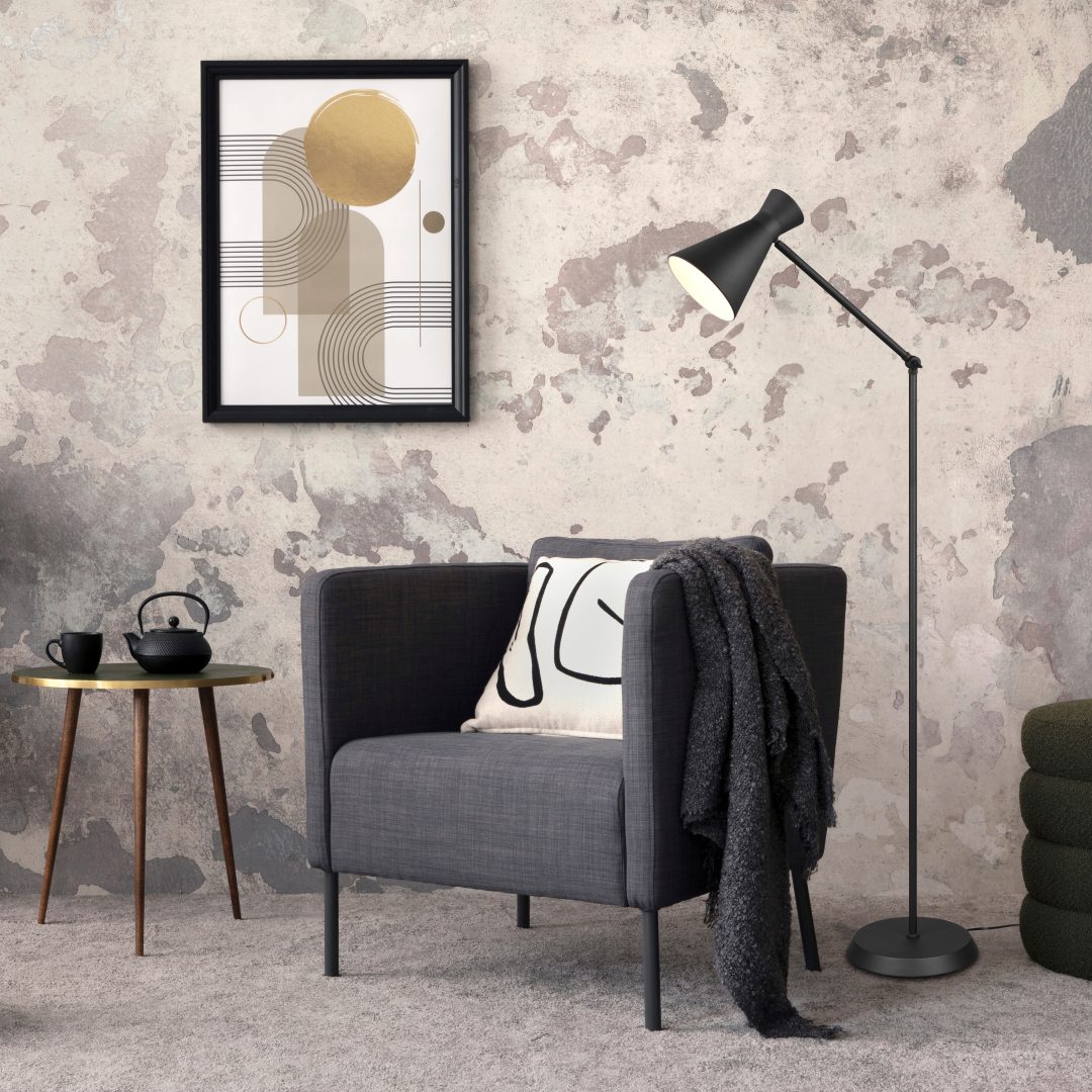 Enzo Noir lampadaire De Trio Lighting - 