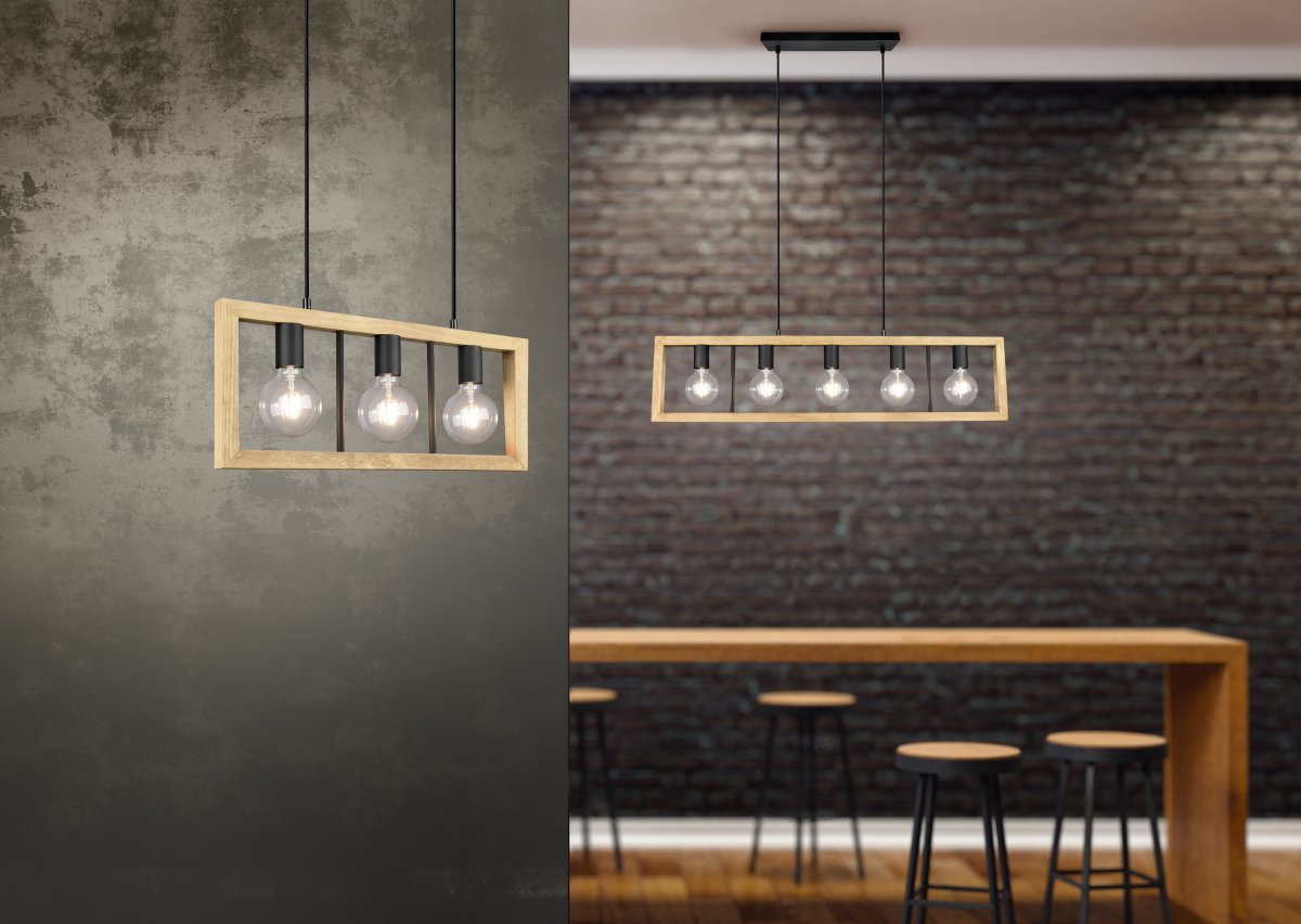 Agra 60cm Bois suspension De Trio Lighting - 