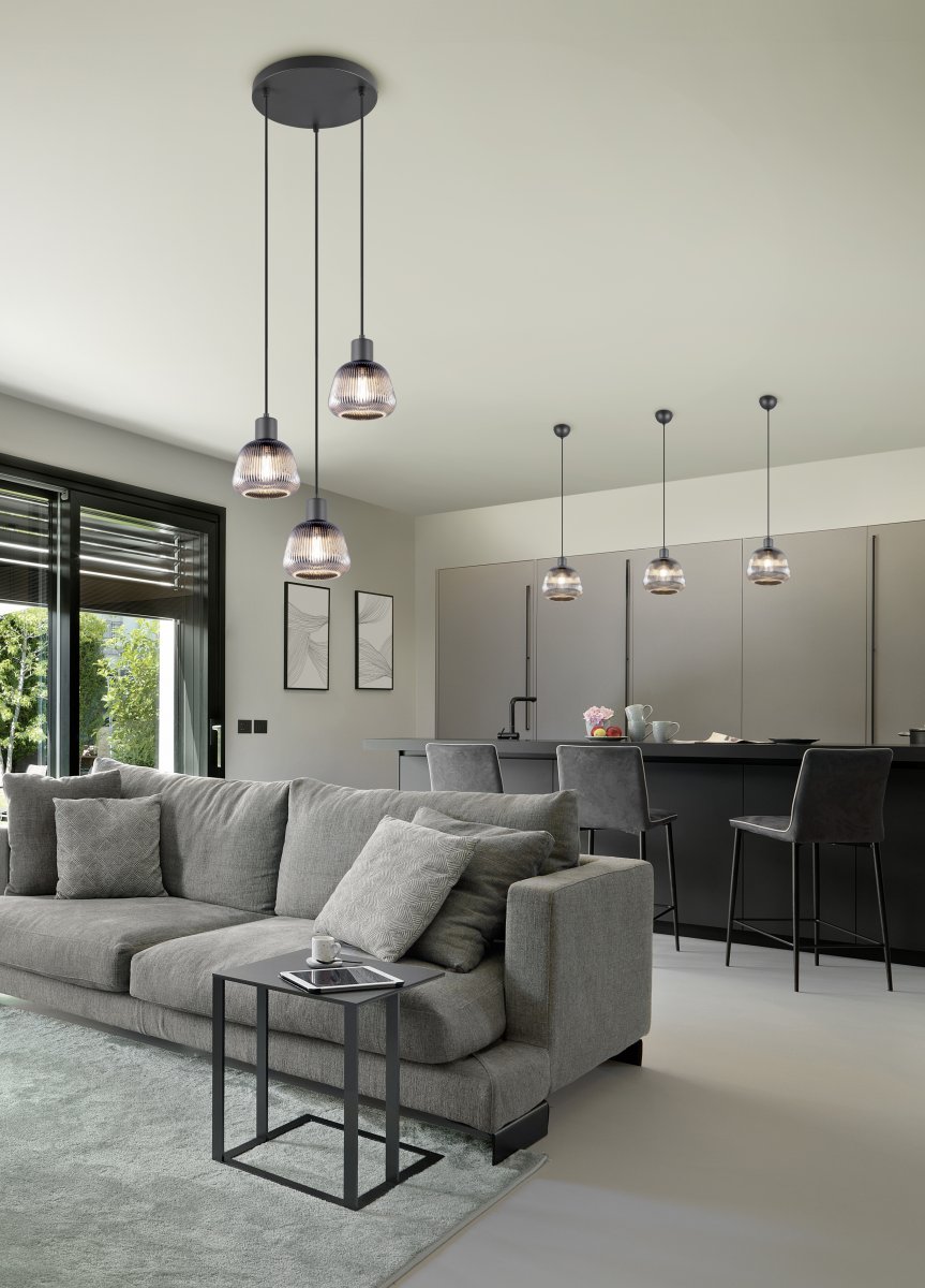 Tarifa Ø37 Gris fumé suspension De Trio Lighting - 