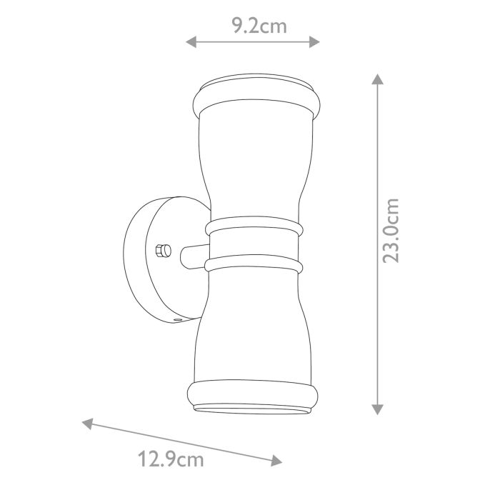 Malvern 23cm Noir lampe d’extérieur De Elstead Lighting - Med sin upp- och ned&aring;triktade ljusspridning skapar Malvern en vacker belysningseffekt p&aring; fasaden, perfekt f&ouml;r entr&eacute;er, uteplatser och g&aring;ngv&auml;gar.