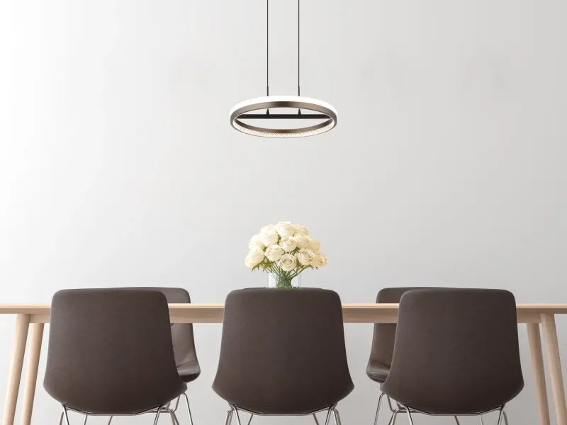 Della Ø40 Gris suspension De Globo Lighting - Perfekt f&ouml;r vardagsrum och matsalar, d&auml;r den skapar en inbjudande atmosf&auml;r och en modern touch.
