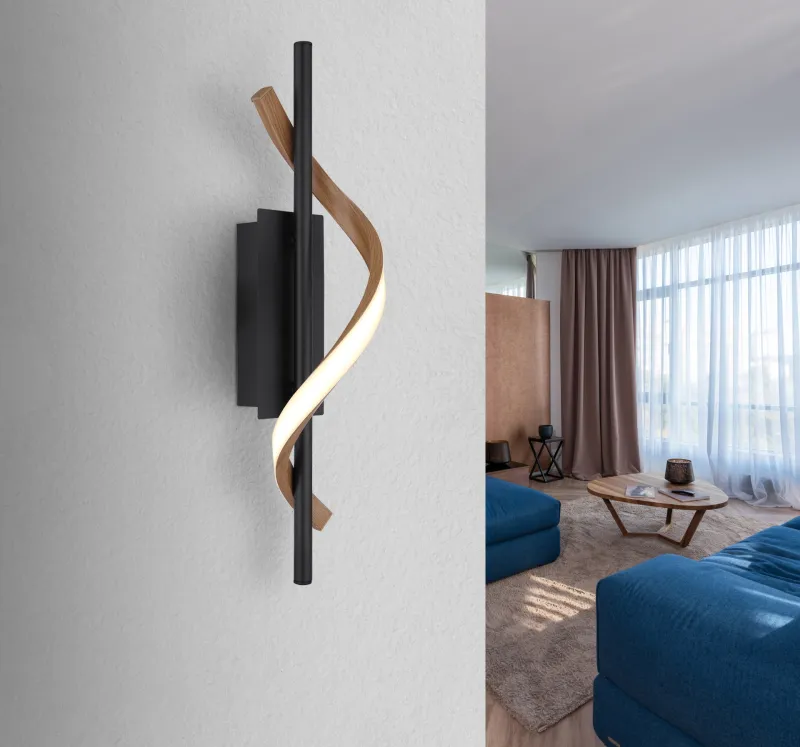 Watkins 47cm Noir applique murale De Globo Lighting - Watkins v&auml;gglampa &auml;r en stilren och modern belysningsl&ouml;sning som skapar en elegant atmosf&auml;r i ditt hem.