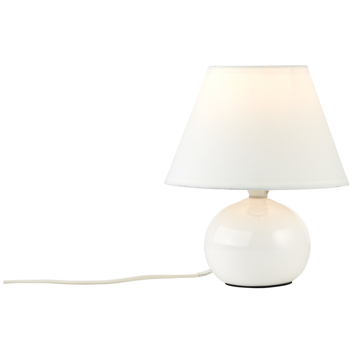 Primo 23cm Blanc lampe de table De Brilliant - Lampe de table d&eacute;corative au design intemporel, parfaite comme lampe de chevet ou pour un &eacute;clairage d'ambiance dans votre salon.