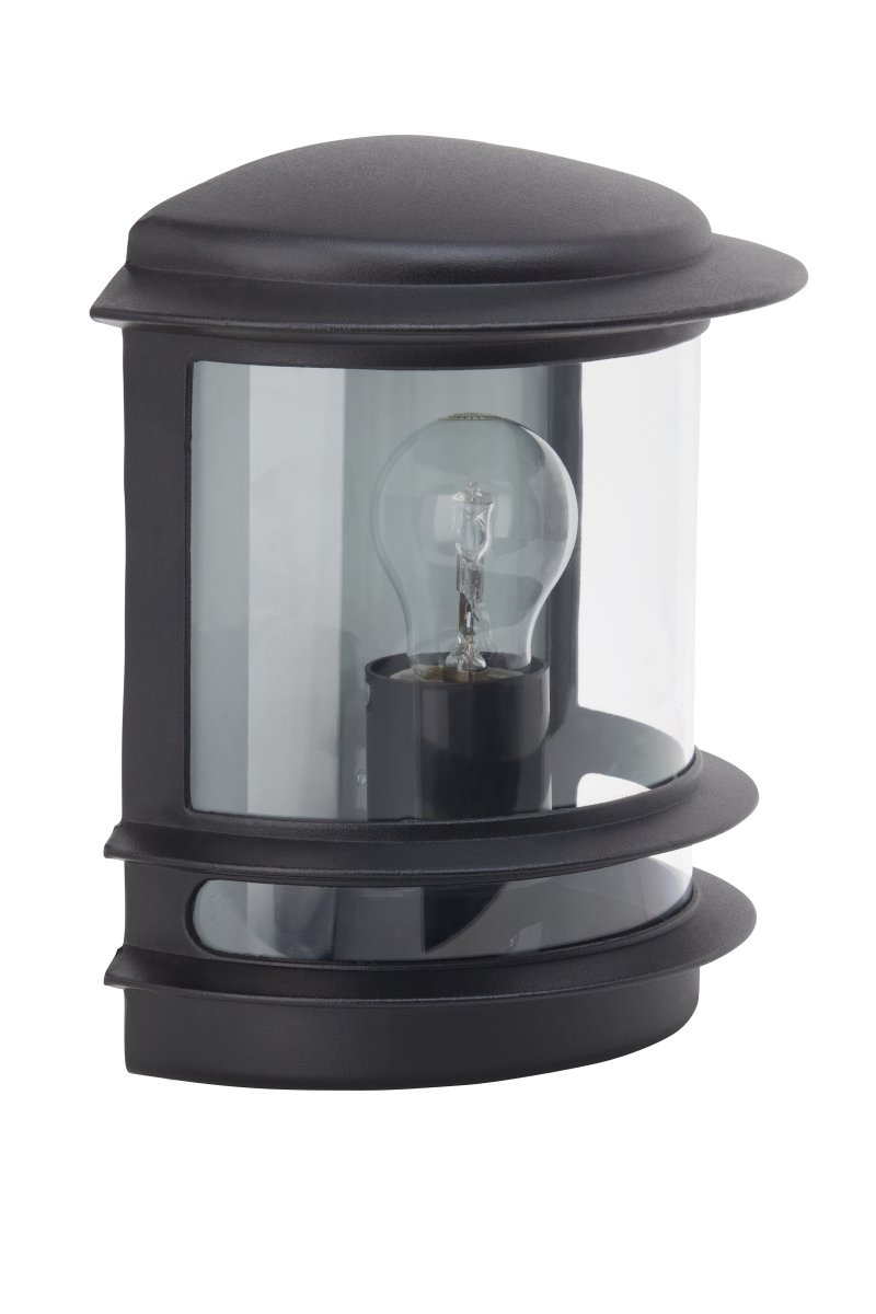 Hollywood Noir lampe d’extérieur De Brilliant - L'applique murale d'extérieur Hollywood est un choix polyvalent qui s'intègre parfaitement à côté de la porte d'entrée ou comme éclairage décoratif sur une terrasse.
