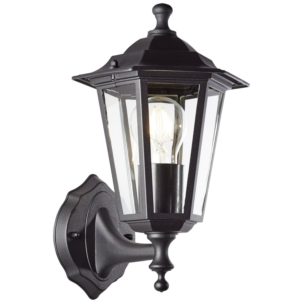 Carleen Noir lampe d’extérieur De Brilliant - Avec un indice de protection IP44, Carleen est r&eacute;sistant aux &eacute;claboussures et id&eacute;al pour une utilisation en ext&eacute;rieur, m&ecirc;me en d&eacute;placement.