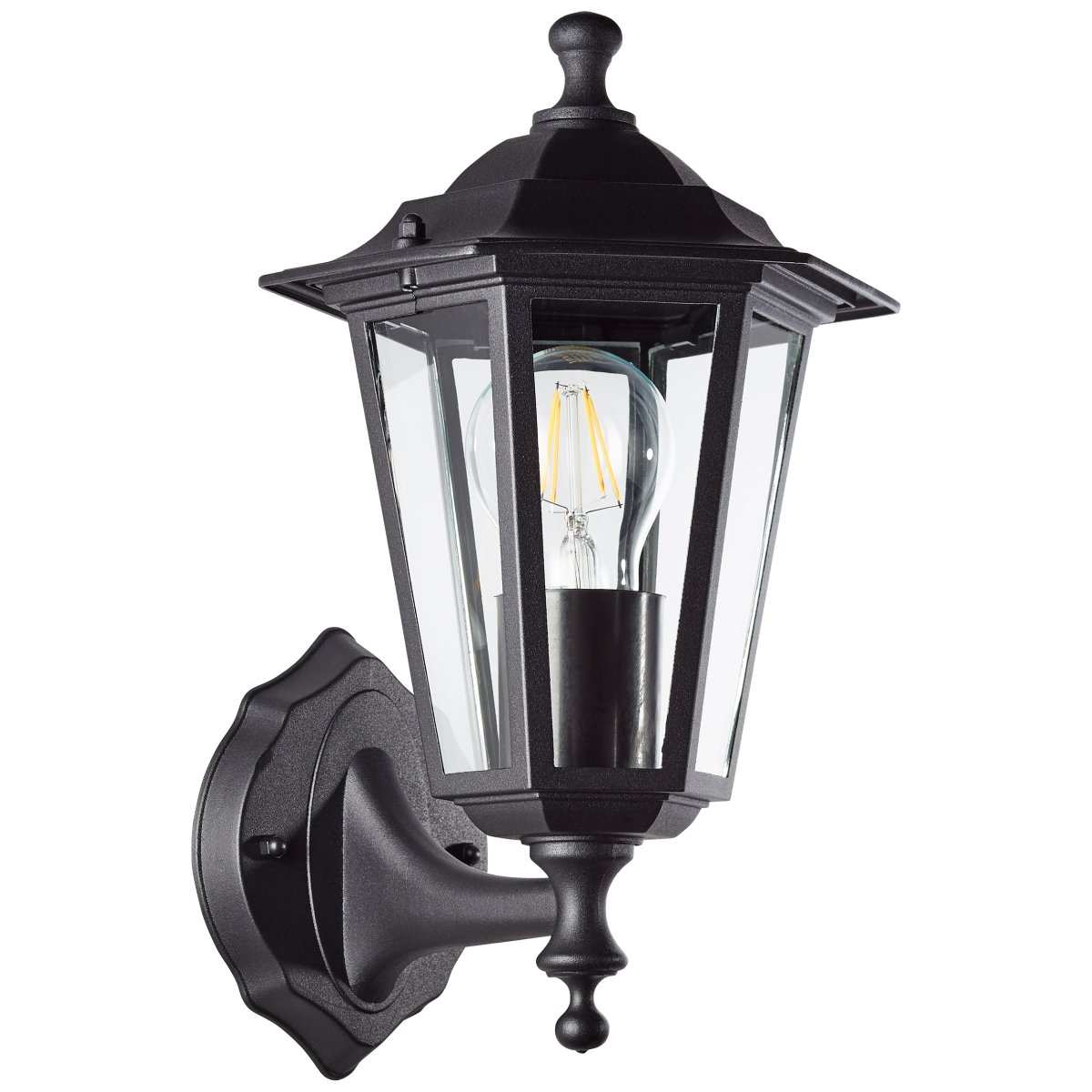 Carleen Noir lampe d’extérieur De Brilliant - Avec un indice de protection IP44, Carleen est r&eacute;sistant aux &eacute;claboussures et id&eacute;al pour une utilisation en ext&eacute;rieur, m&ecirc;me en d&eacute;placement.