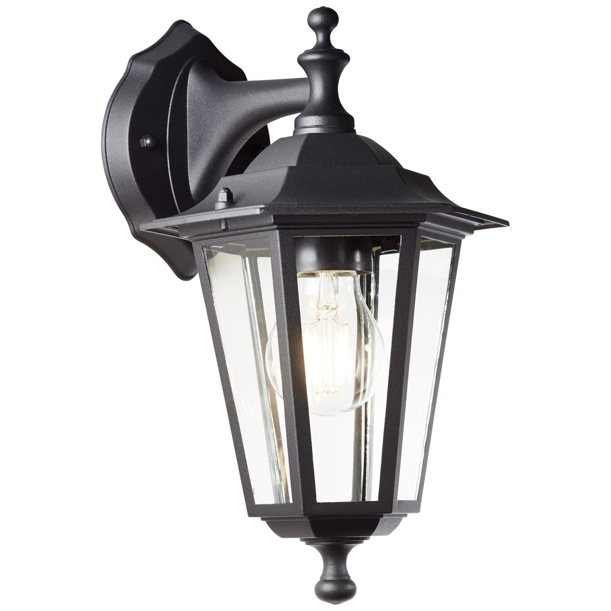 Carleen Noir lampe d’extérieur De Brilliant - Avec un indice de protection IP44, Carleen est r&eacute;sistant aux &eacute;claboussures et id&eacute;al pour une utilisation en ext&eacute;rieur, m&ecirc;me en d&eacute;placement.