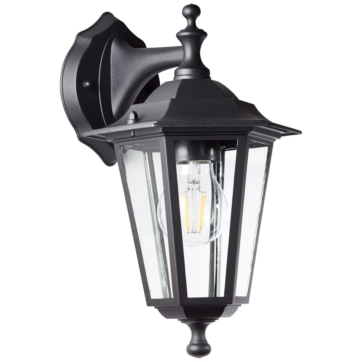 Carleen Noir lampe d’extérieur De Brilliant - Avec un indice de protection IP44, Carleen est r&eacute;sistant aux &eacute;claboussures et id&eacute;al pour une utilisation en ext&eacute;rieur, m&ecirc;me en d&eacute;placement.