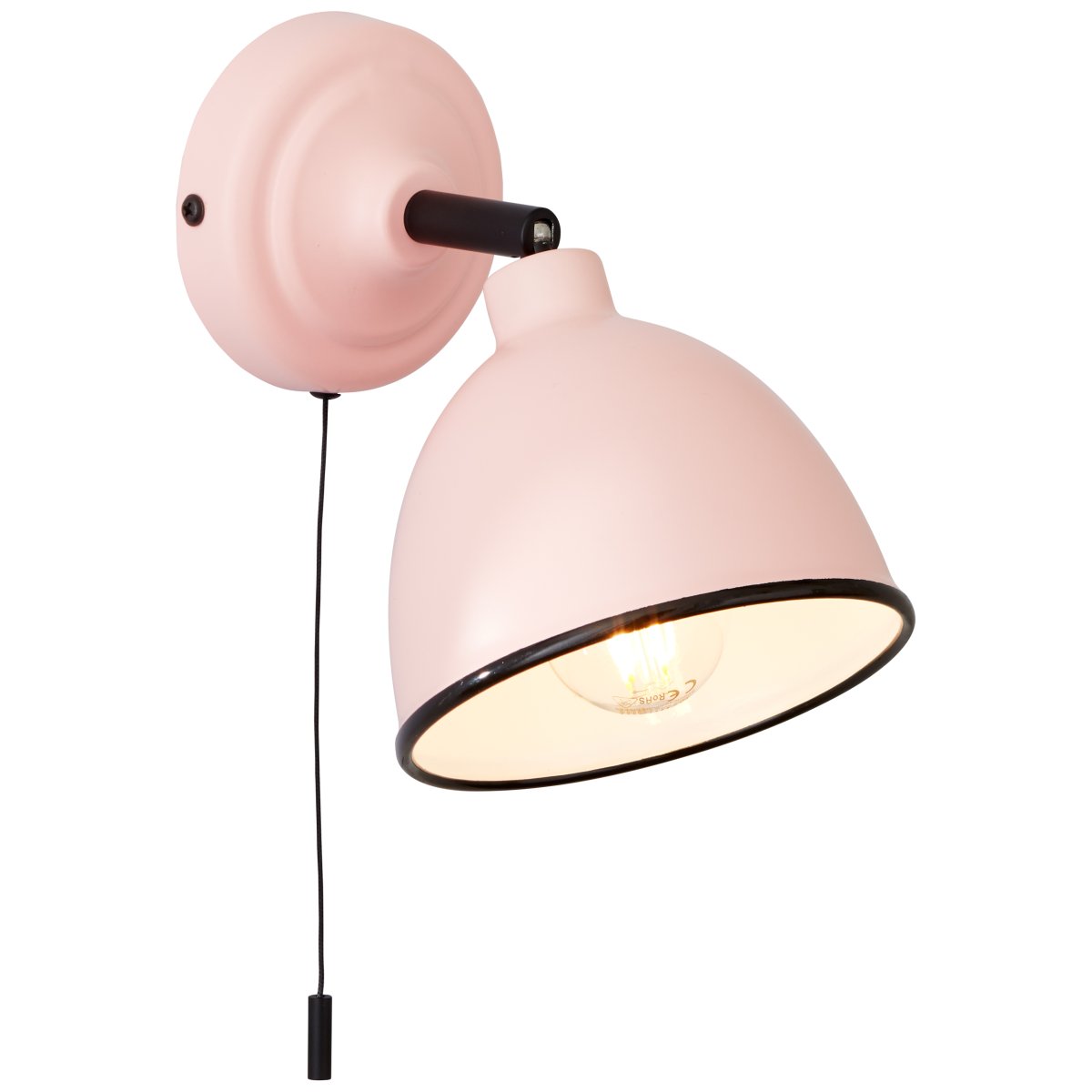 Telio Rose lampe de lecture De Brilliant - La t&ecirc;te rotative de la lampe permet d'ajuster facilement la direction de la lumi&egrave;re pour &eacute;clairer des zones sp&eacute;cifiques, et l'interrupteur &agrave; tirette pratique facilite l'allumage et l'extinction.