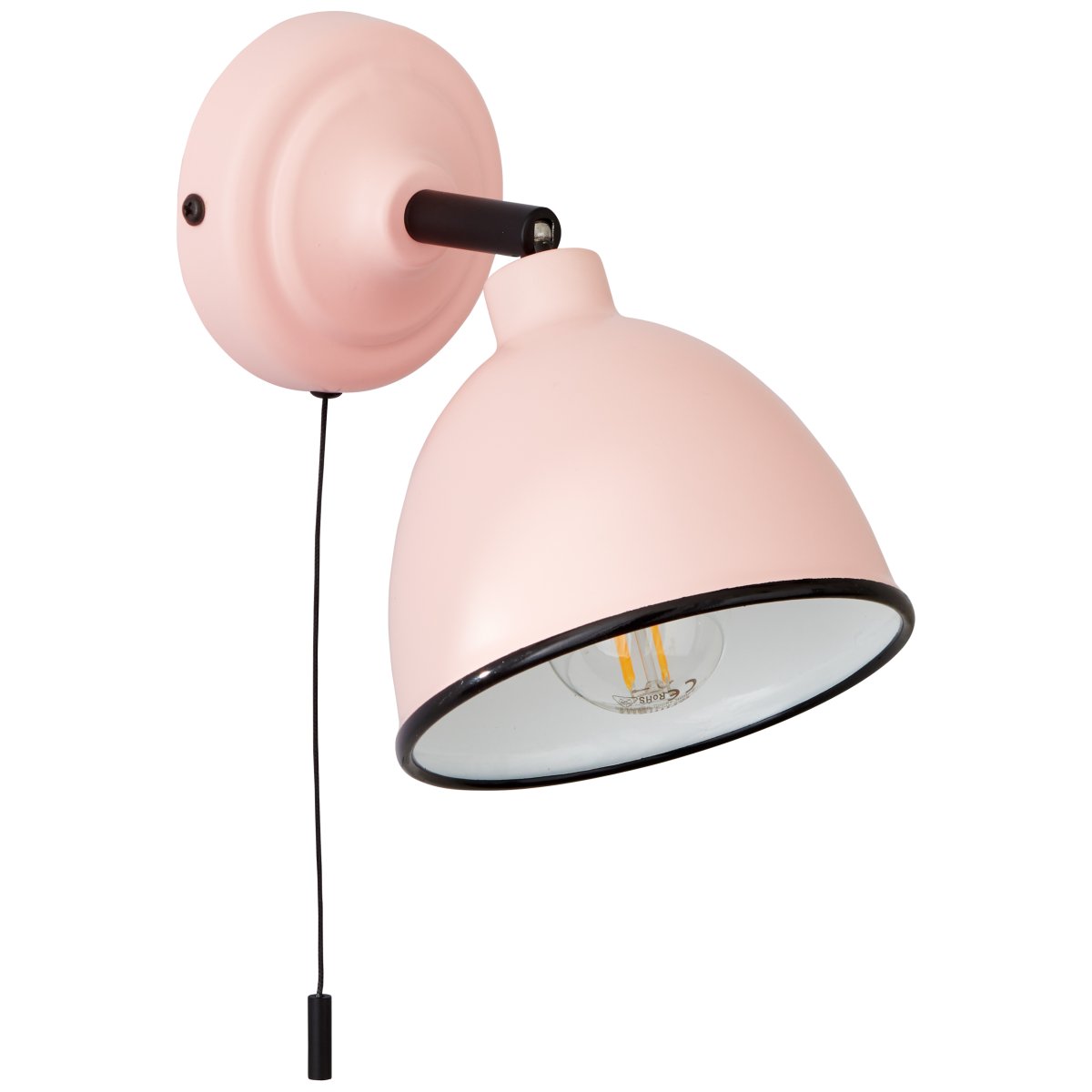 Telio Rose lampe de lecture De Brilliant - La t&ecirc;te rotative de la lampe permet d'ajuster facilement la direction de la lumi&egrave;re pour &eacute;clairer des zones sp&eacute;cifiques, et l'interrupteur &agrave; tirette pratique facilite l'allumage et l'extinction.