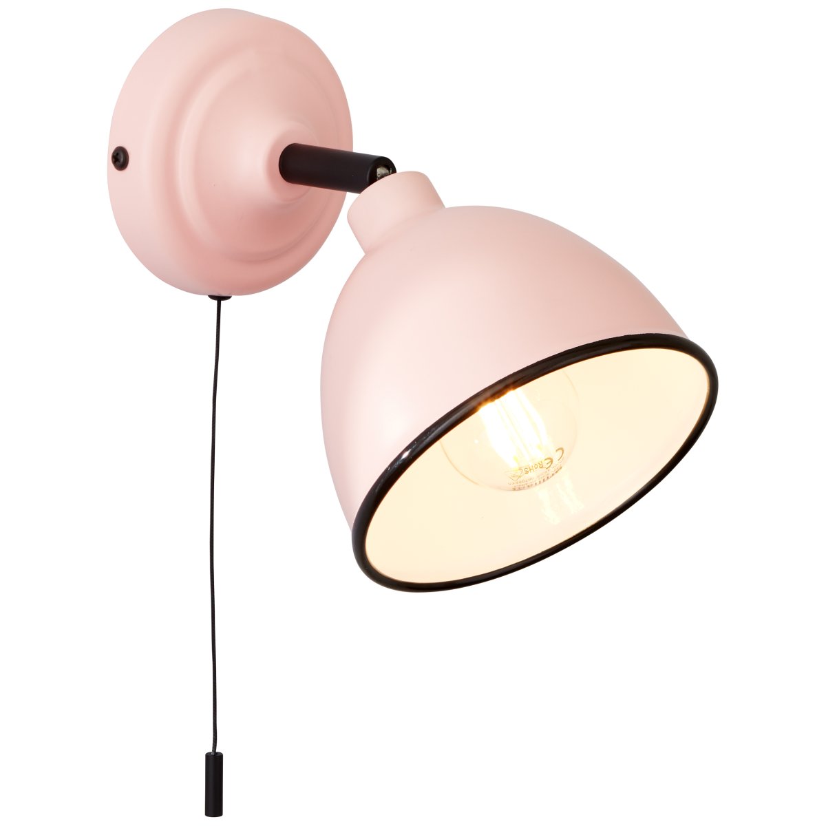 Telio Rose lampe de lecture De Brilliant - La t&ecirc;te rotative de la lampe permet d'ajuster facilement la direction de la lumi&egrave;re pour &eacute;clairer des zones sp&eacute;cifiques, et l'interrupteur &agrave; tirette pratique facilite l'allumage et l'extinction.