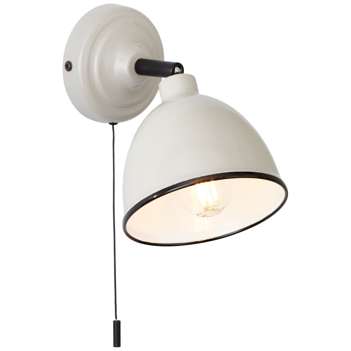 Telio Taupe lampe de lecture De Brilliant - La t&ecirc;te rotative de la lampe permet d'ajuster facilement la direction de la lumi&egrave;re pour &eacute;clairer des zones sp&eacute;cifiques, et l'interrupteur &agrave; tirette pratique facilite l'allumage et l'extinction.
