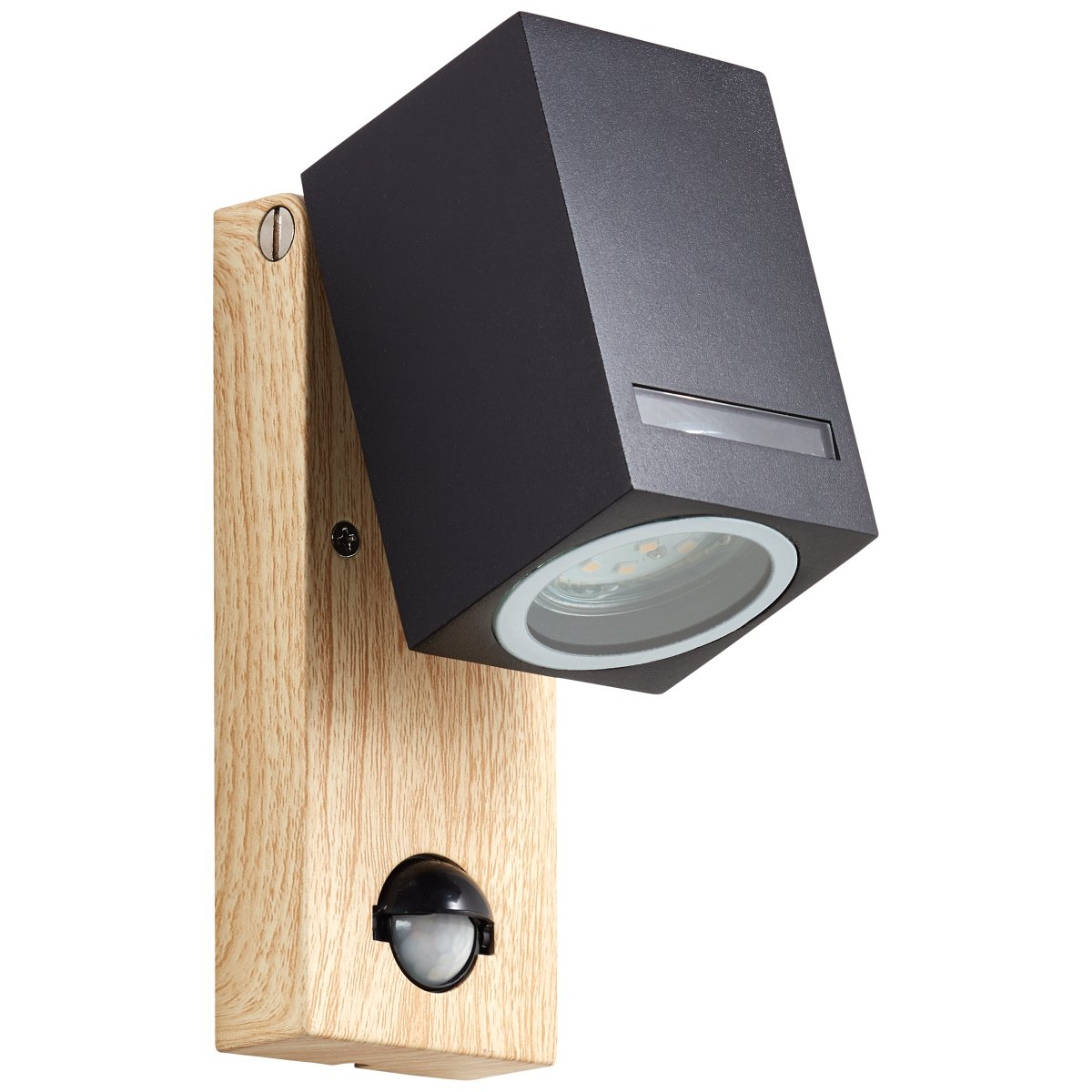Galeni Nature lampe d’extérieur De Brilliant - Il est doté d'un projecteur réglable et d'un capteur de mouvement intégré qui peut être réglé en sensibilité, en lumière et en temps, ce qui le rend à la fois fonctionnel et pratique.