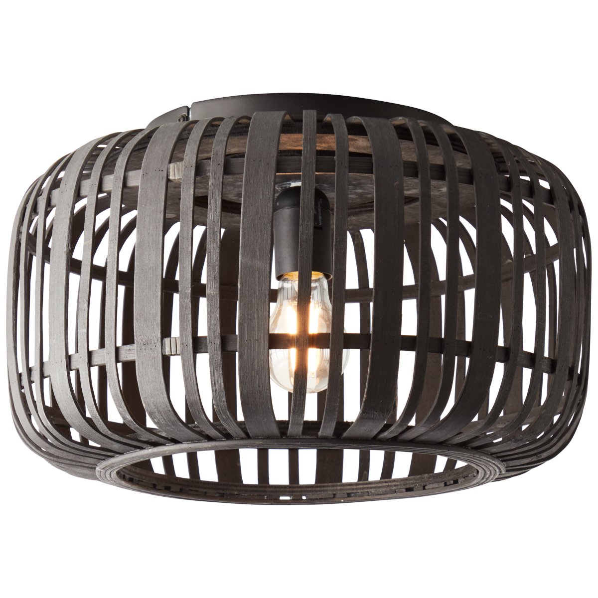 Woodrow Ø40 Bois foncé plafonnier De Brilliant - La lampe diffuse une lumière chaude et agréable et crée une atmosphère agréable dans la pièce.