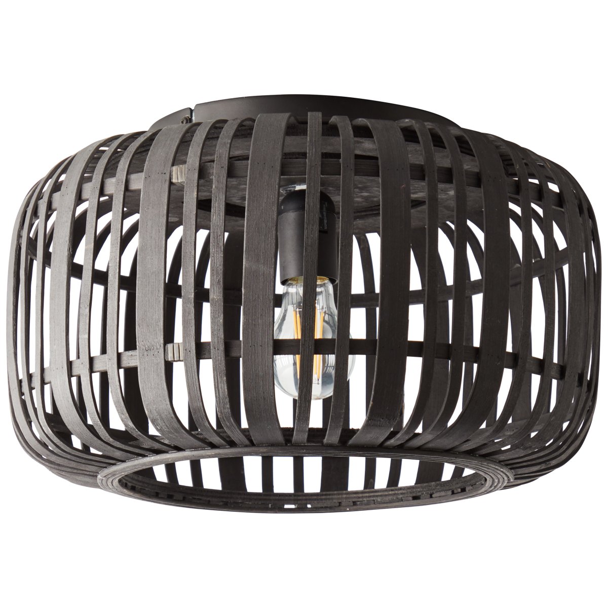 Woodrow Ø40 Bois foncé plafonnier De Brilliant - La lampe diffuse une lumière chaude et agréable et crée une atmosphère agréable dans la pièce.