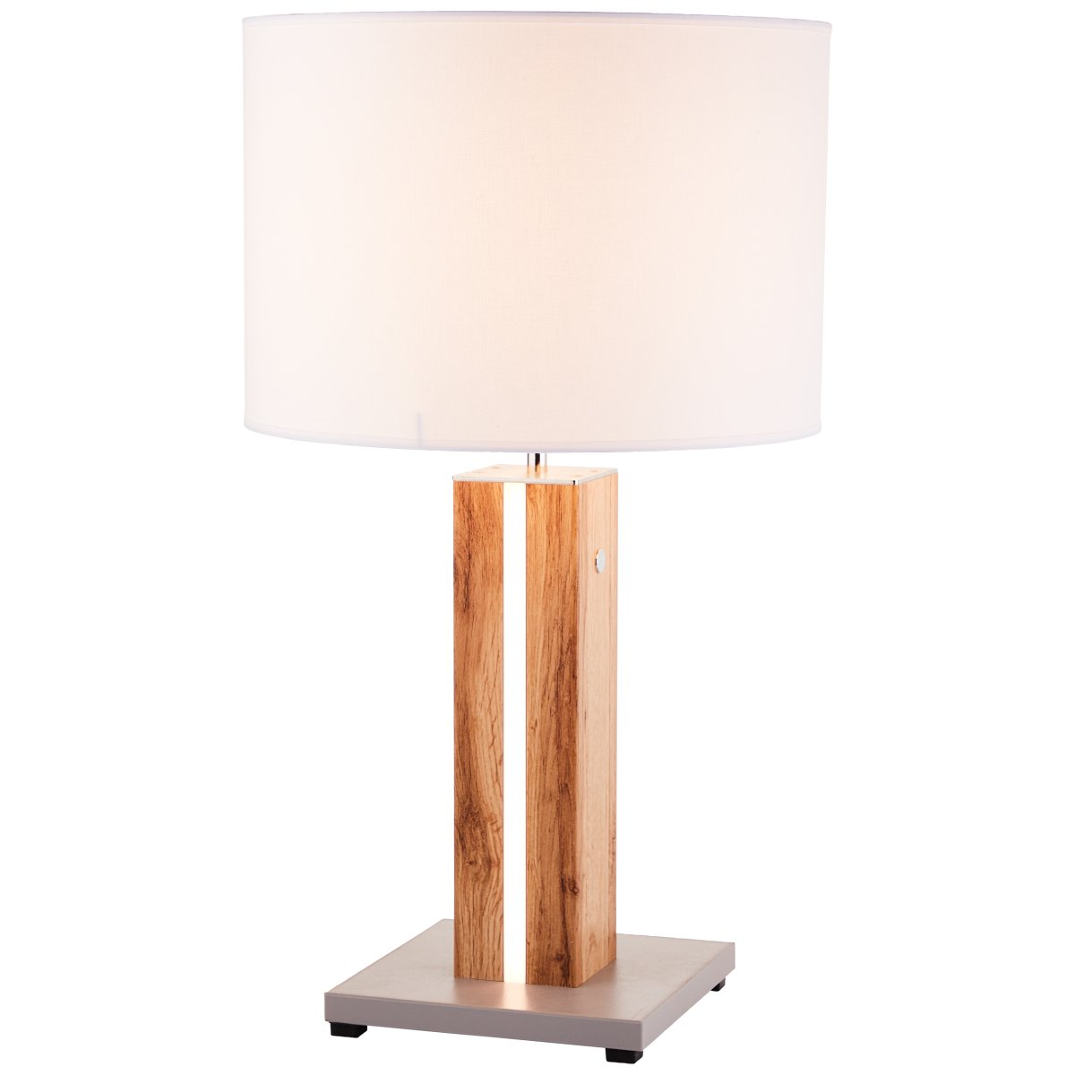 Magnus 55cm Bois clair lampe de table De Brilliant - La lampe de table Magnus allie fonctionnalit&eacute; et style avec son pied en bois, dot&eacute; d'un &eacute;clairage LED int&eacute;gr&eacute; &agrave; intensit&eacute; variable avec une lumi&egrave;re blanche chaude.