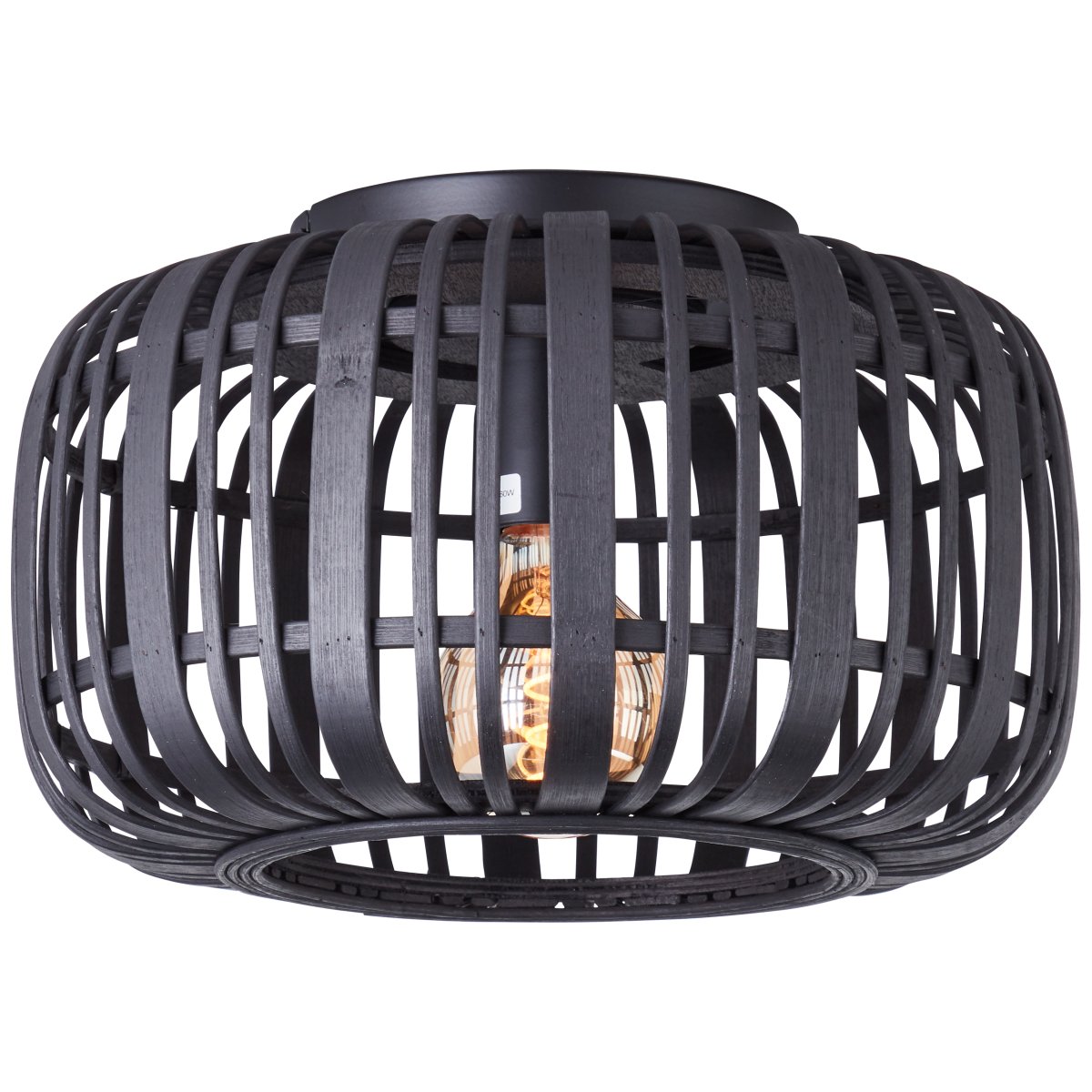 Woodrow Ø32 Noir plafonnier De Brilliant - La lampe diffuse une lumière chaude et agréable et crée une atmosphère agréable dans la pièce.