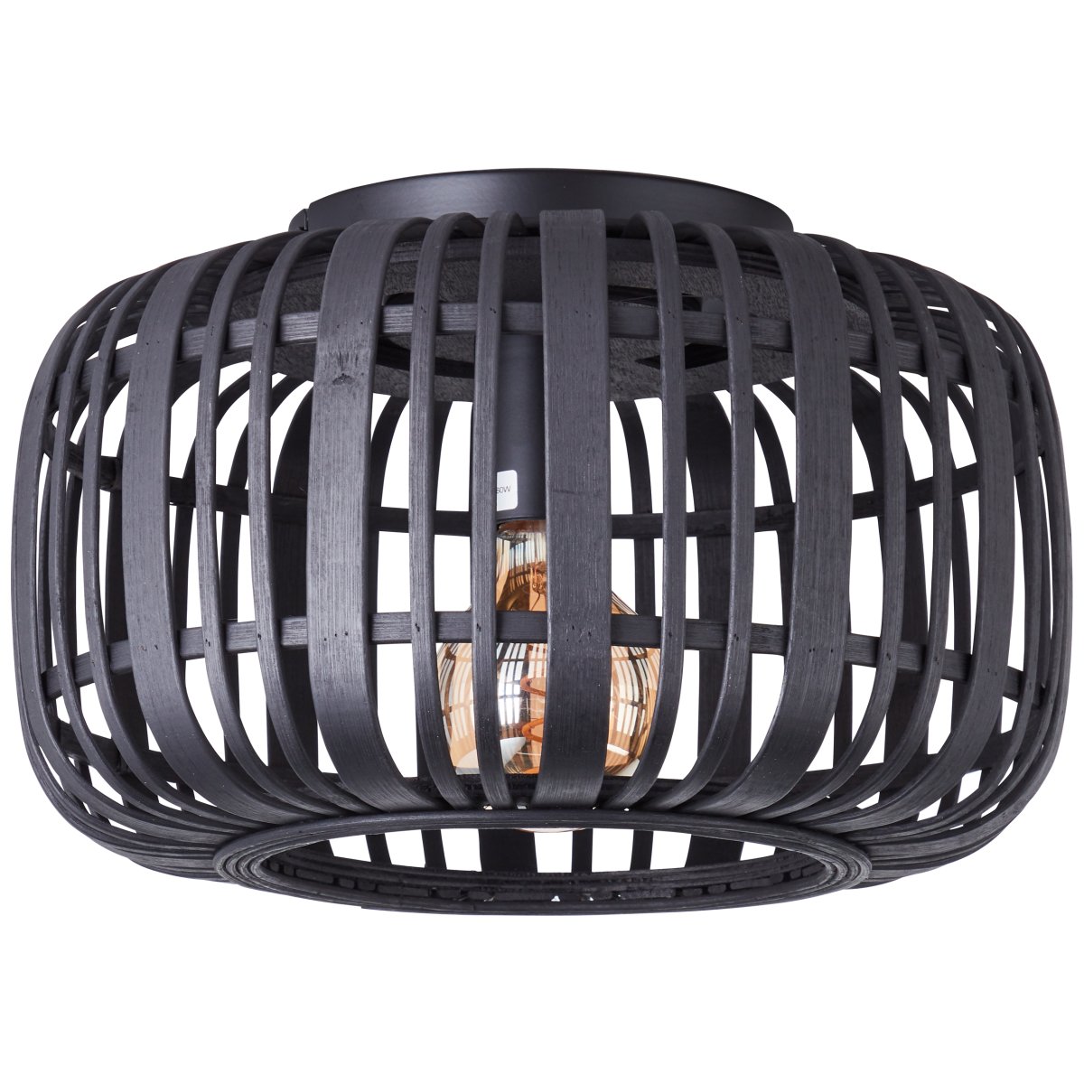 Woodrow Ø32 Noir plafonnier De Brilliant - La lampe diffuse une lumière chaude et agréable et crée une atmosphère agréable dans la pièce.