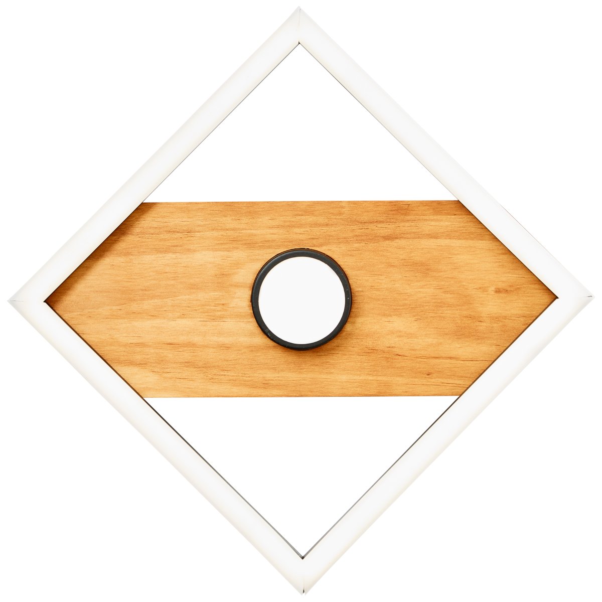 Woodbridge 25cm Bois plafonnier De Brilliant - La lampe combine du m&eacute;tal noir mat avec des d&eacute;tails en bois pour cr&eacute;er une atmosph&egrave;re chaleureuse et naturelle.