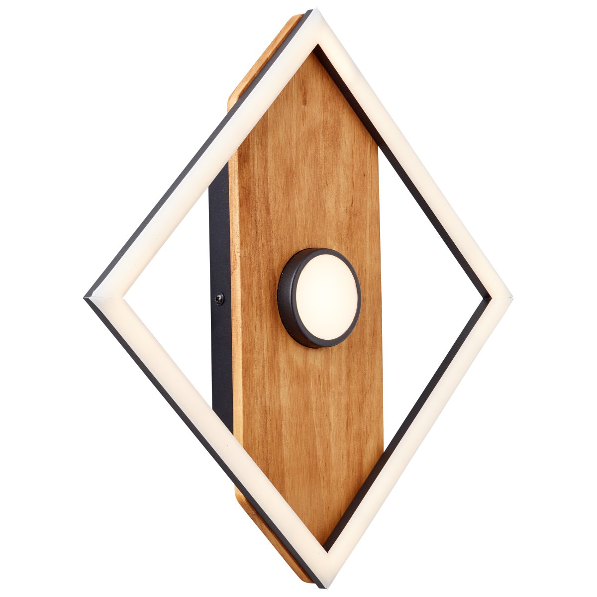 Woodbridge 25cm Bois plafonnier De Brilliant - La lampe combine du m&eacute;tal noir mat avec des d&eacute;tails en bois pour cr&eacute;er une atmosph&egrave;re chaleureuse et naturelle.