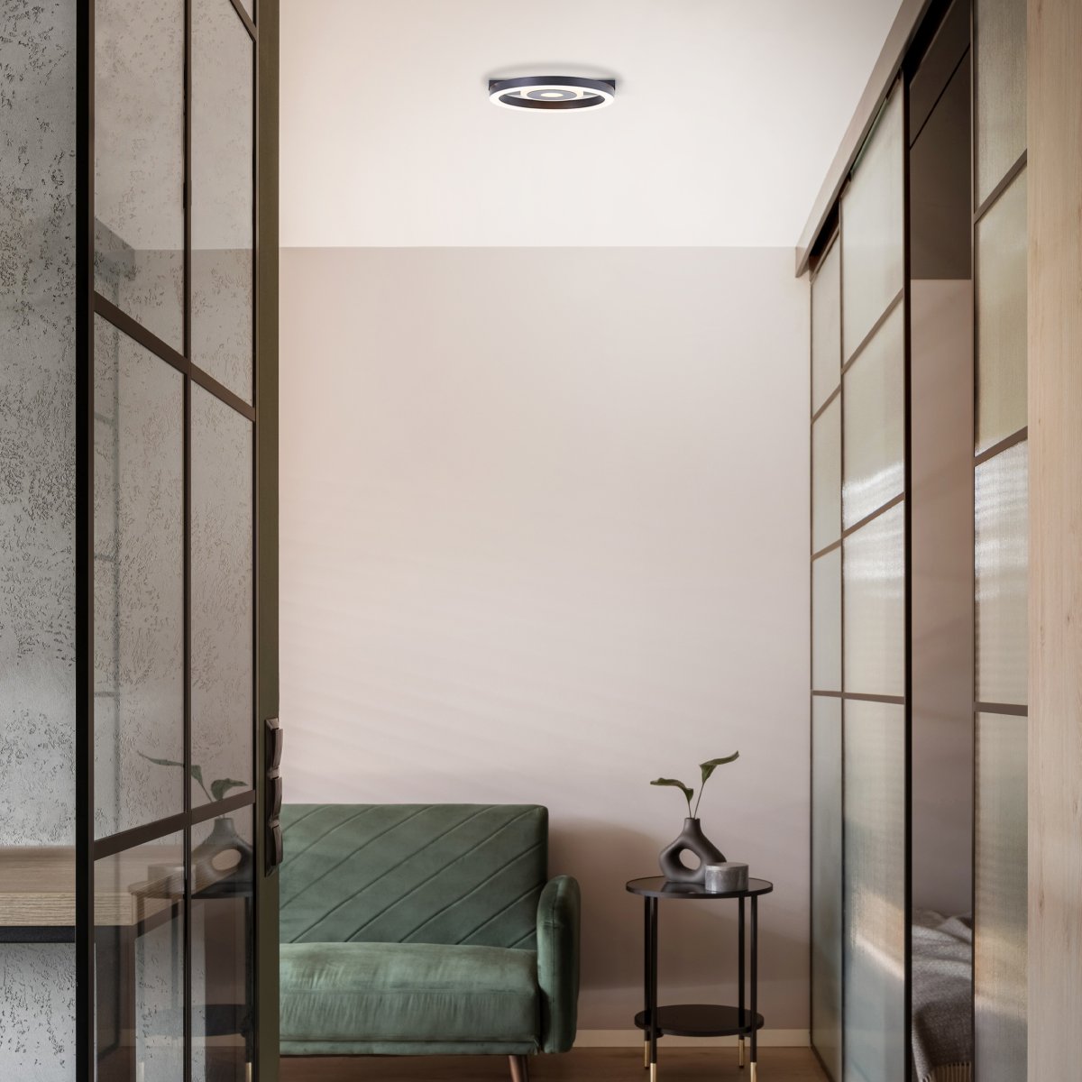 Maureen Ø20 Noir plafonnier De Brilliant - Le plafonnier Maureen offre un &eacute;clairage d&eacute;coratif et est parfait pour les salons et les bureaux.