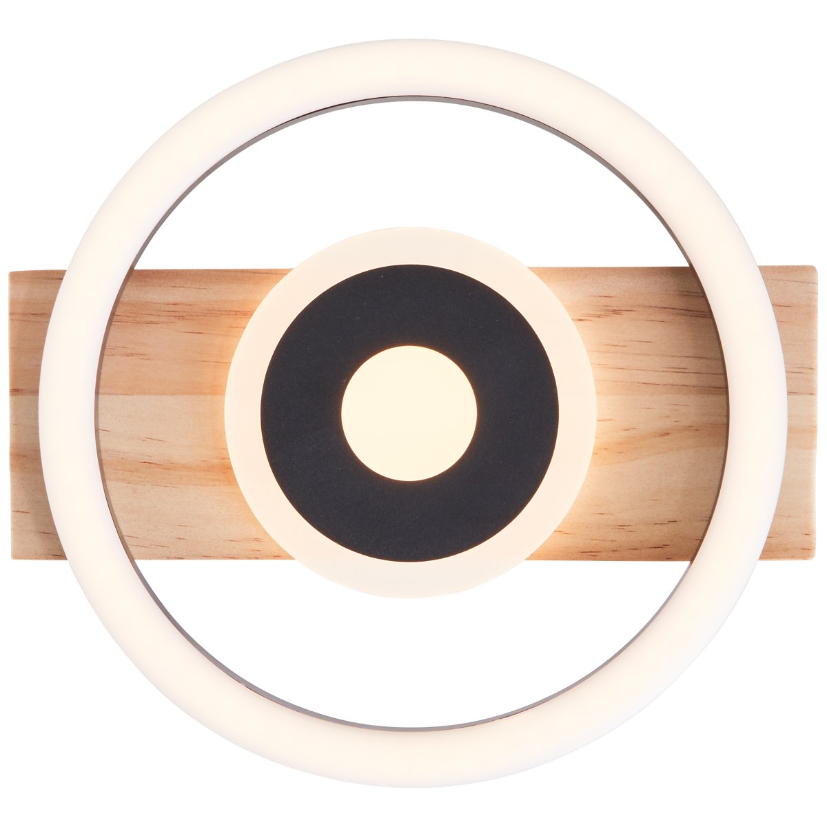 Maureen 22cm Noir plafonnier De Brilliant - Le plafonnier combine un aspect bois naturel avec un design moderne et s'int&egrave;gre parfaitement dans le couloir, le salon ou la chambre.