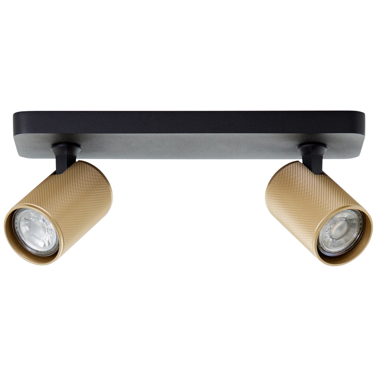 Marty 2 Sable noir spot De Brilliant - La lampe est dotée de douilles GU10 et est livrée avec des sources lumineuses à intensité variable qui émettent une lumière blanche chaude.