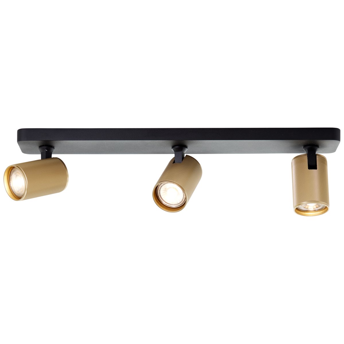 Marty 3 Sable noir spot De Brilliant - La lampe est dotée de douilles GU10 et est livrée avec des sources lumineuses à intensité variable qui émettent une lumière blanche chaude.