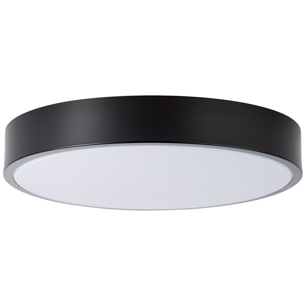 Slimline Ø33 Noir plafonnier De Brilliant - Malgr&eacute; sa taille, il poss&egrave;de une forte luminosit&eacute; de 2400 lumens et une couleur de lumi&egrave;re blanche chaude de 3000 Kelvin, ce qui cr&eacute;e une atmosph&egrave;re agr&eacute;able.
