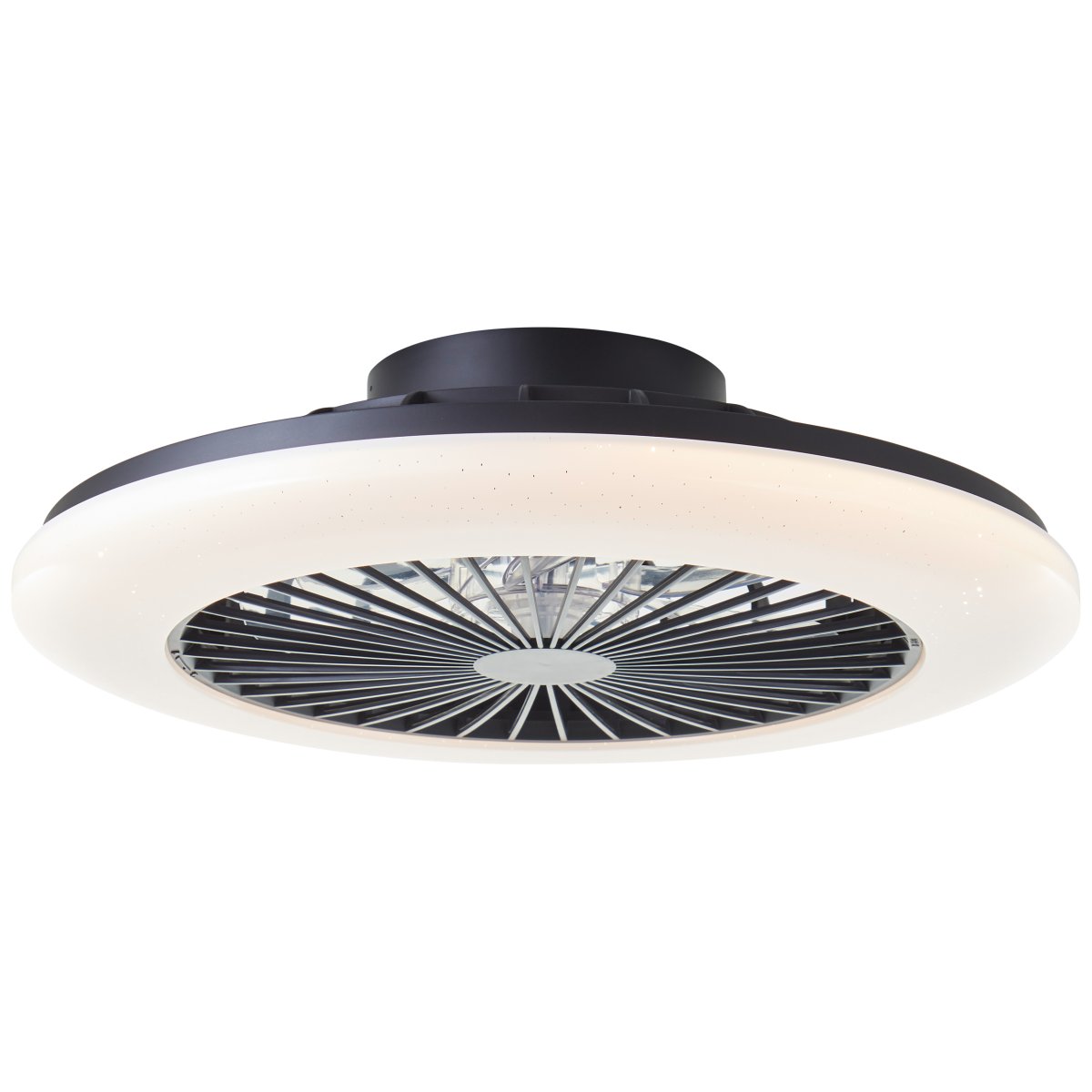 Salerno Ø50 Noir De Brilliant - Le ventilateur de plafond Salerno en noir est une solution &eacute;l&eacute;gante et polyvalente pour l'&eacute;clairage et la ventilation de la maison.