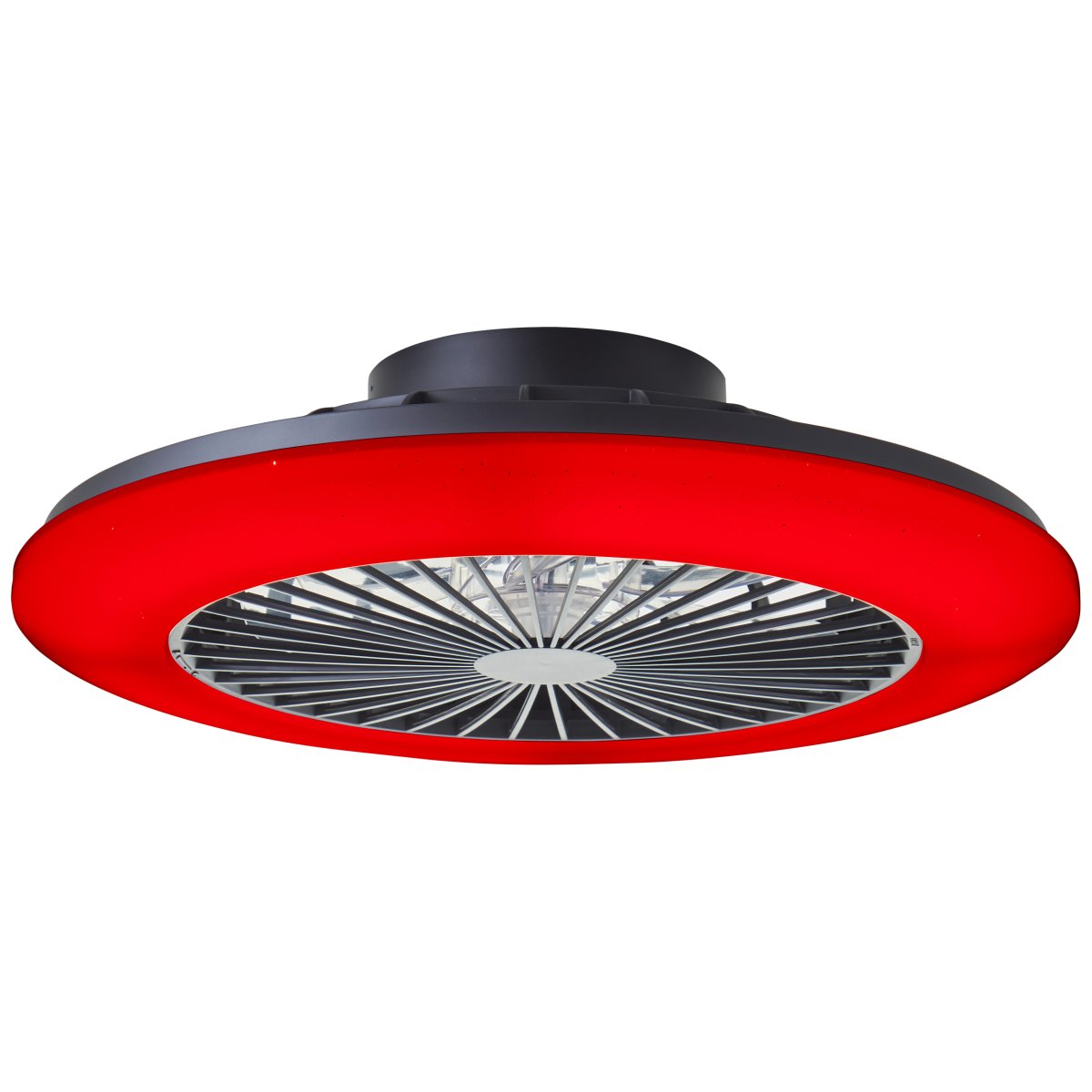 Salerno Ø50 Noir De Brilliant - Le ventilateur de plafond Salerno en noir est une solution &eacute;l&eacute;gante et polyvalente pour l'&eacute;clairage et la ventilation de la maison.