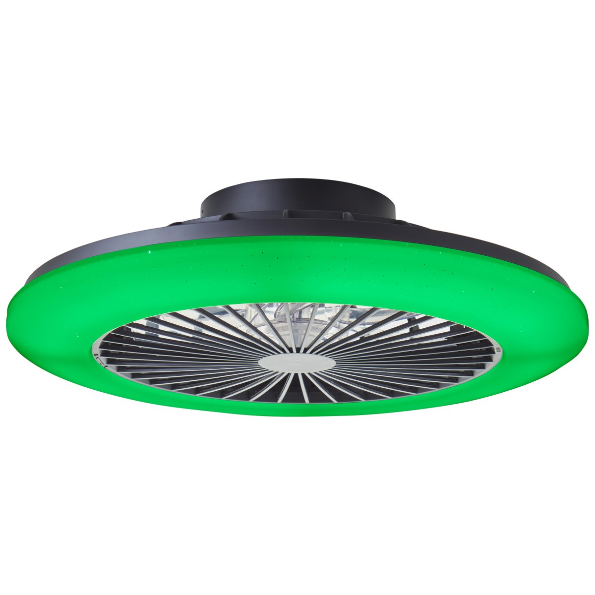 Salerno Ø50 Noir De Brilliant - Le ventilateur de plafond Salerno en noir est une solution &eacute;l&eacute;gante et polyvalente pour l'&eacute;clairage et la ventilation de la maison.