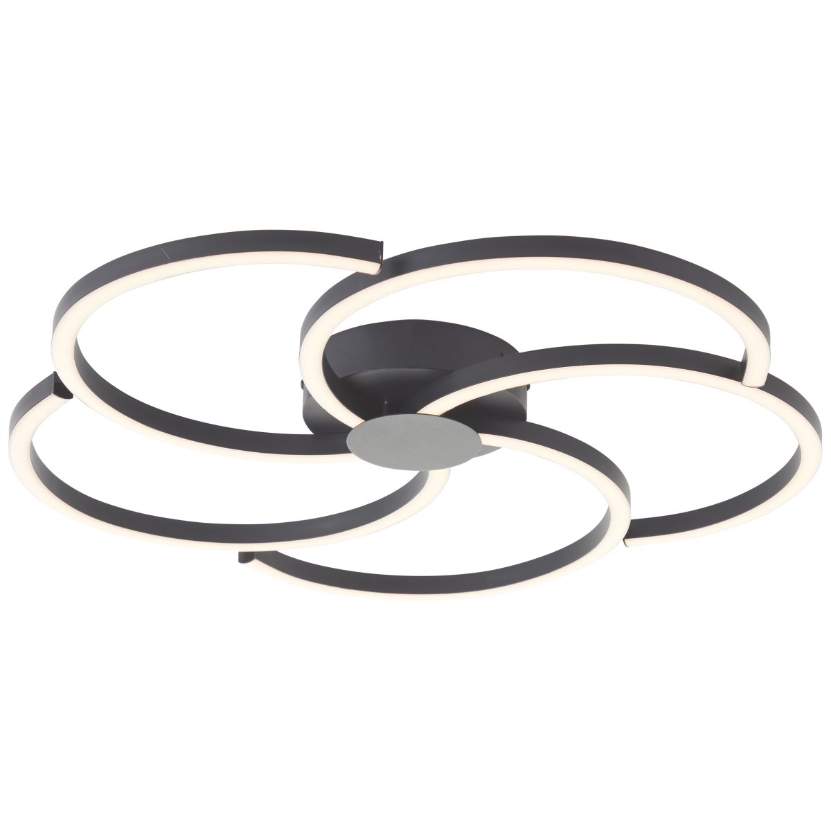 Fico Ø52 Noir plafonnier De Brilliant - Il a un diamètre de 52 cm et une luminosité de 3300 lumens, créant une atmosphère lumineuse et accueillante dans n'importe quelle pièce.