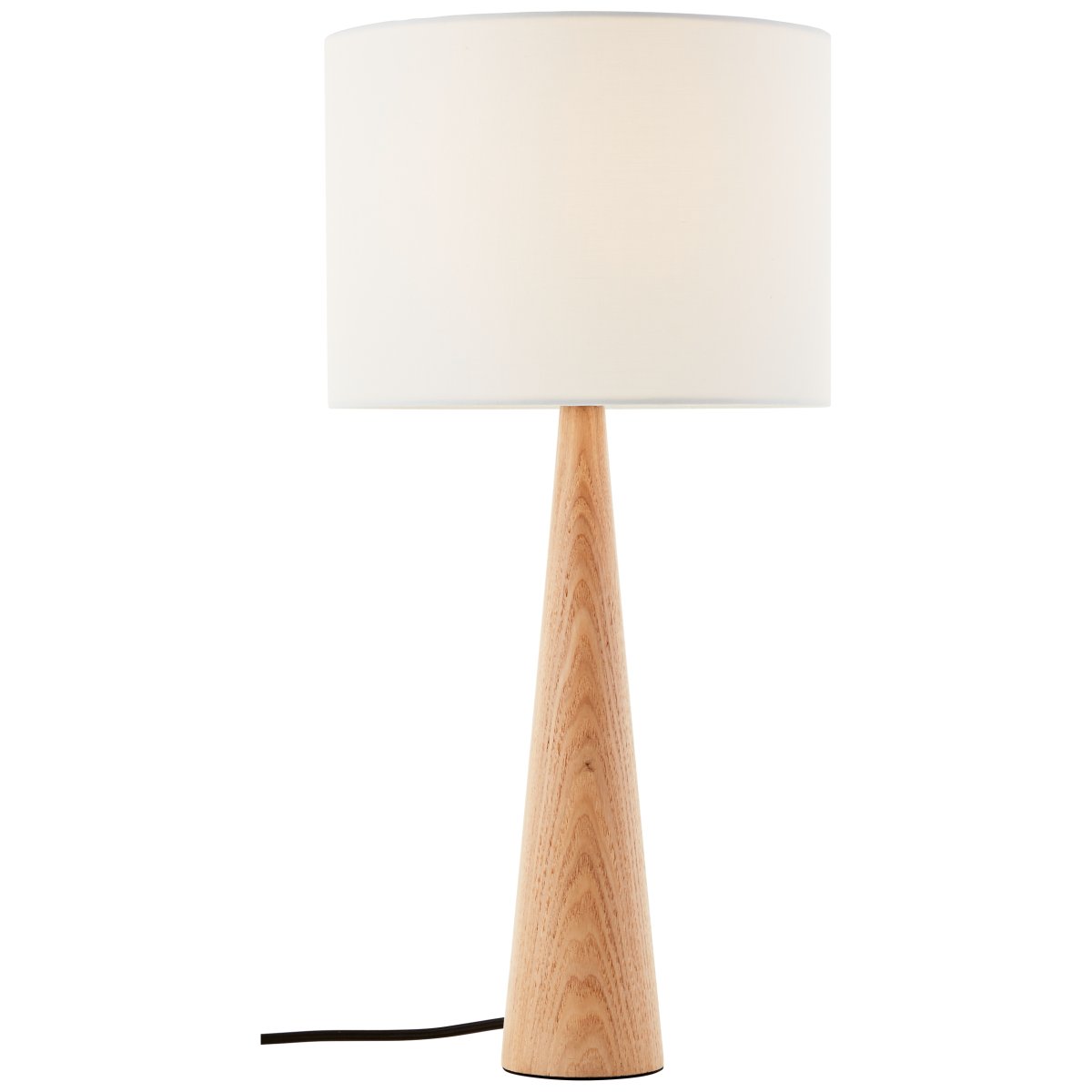 Kirou 50cm Bois lampe de table De Brilliant - Cette élégante lampe de table avec un abat-jour blanc et une base en bois naturel crée une atmosphère chaleureuse et accueillante dans votre maison.