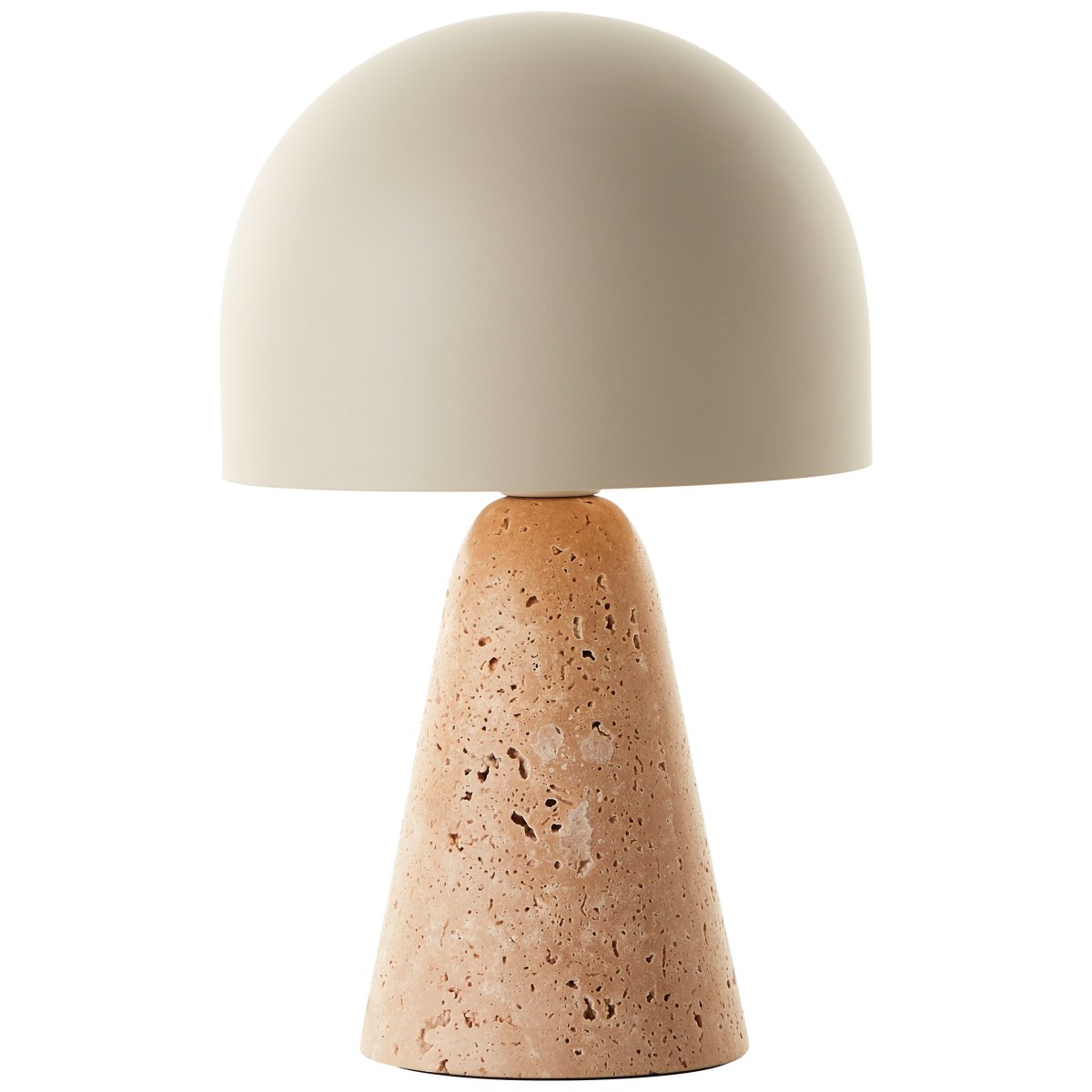 Nalam 30cm Beige lampe de table De Brilliant - La lampe de table Nalam allie design moderne et élégance naturelle avec un abat-jour beige élégant et une base robuste en pierre de travertin artificielle.