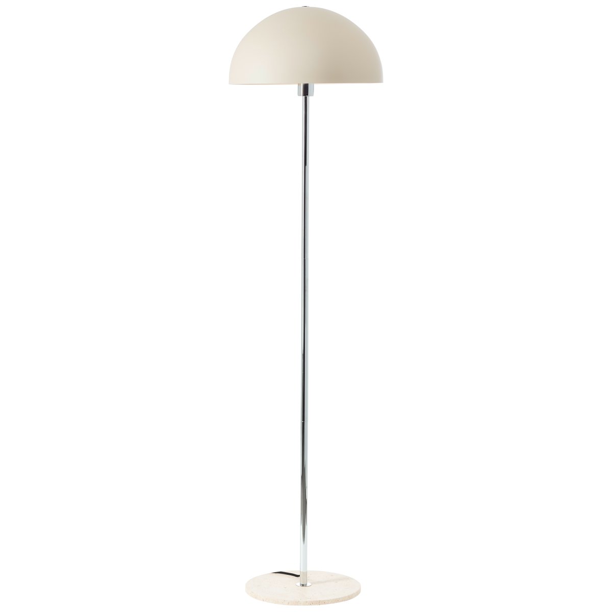 Lillian Beige lampadaire De Brilliant - Avec sa douce couleur beige, son cadre chromé et sa base en pierre naturelle, il ajoute du style et de l'harmonie à n'importe quelle pièce.