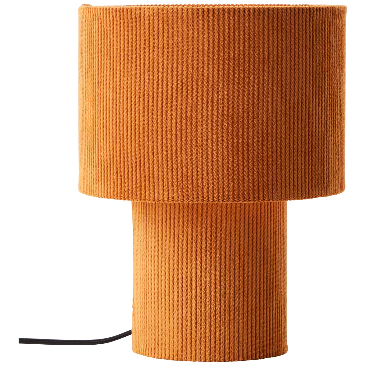Tony 30cm Orange lampe de table De Brilliant - Fabriqu&eacute;e en velours c&ocirc;tel&eacute; de haute qualit&eacute;, la lampe est douce au toucher et distribue la lumi&egrave;re uniform&eacute;ment.