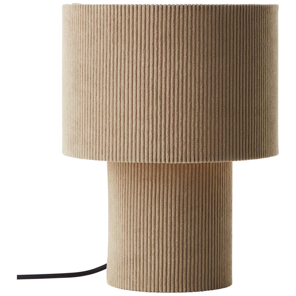 Tony 30cm Brun lampe de table De Brilliant - Fabriqu&eacute;e en velours c&ocirc;tel&eacute; de haute qualit&eacute;, la lampe est douce au toucher et distribue la lumi&egrave;re uniform&eacute;ment.