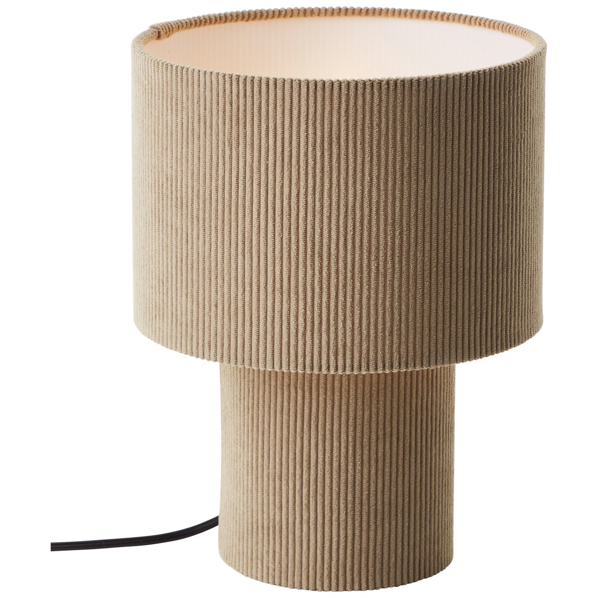 Tony 30cm Brun lampe de table De Brilliant - Fabriqu&eacute;e en velours c&ocirc;tel&eacute; de haute qualit&eacute;, la lampe est douce au toucher et distribue la lumi&egrave;re uniform&eacute;ment.